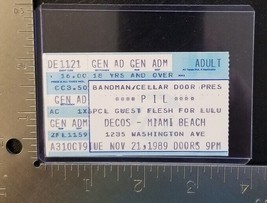 P I L (Sex Pistols) / Flesh For Lulu - Vintage Nov 21, 1989 Concert Ticket Stub - £7.98 GBP