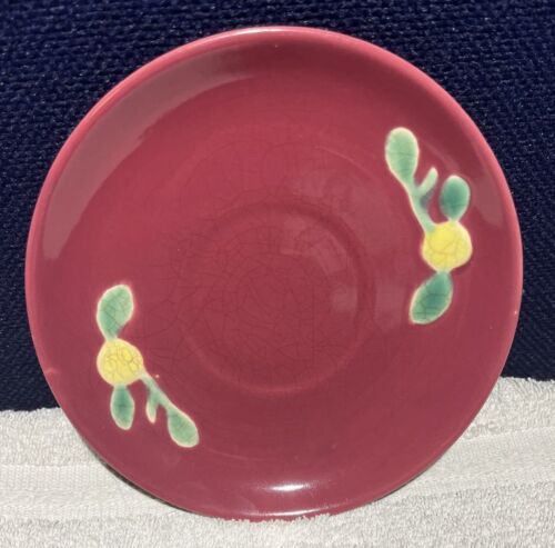 Vintage Coors Pottery Rosebud Rose Saucer For Flat Cup - $4.95