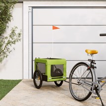 Pet Bike Trailer Green and Black Oxford Fabric and Iron - £73.57 GBP