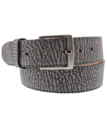 Western Cowboy Belt Gray Shark Pattern Leather Removable Silver Buckle C... - £23.91 GBP