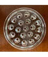 Vintage Clear Glass Flower Arranging Frog Bouquet Holder 5&quot; 19 Holes - $21.50 CAD