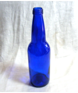 Vintage Cobalt Blue Decorative Glass Bottle 18oz 12-g - $24.74