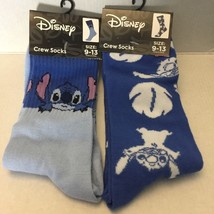 TWO NEW Disney Stitch Blue Unisex Crew Socks Size 9-13 - €10,73 EUR