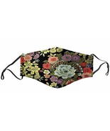 Black Flowers Mask - Face Accessory - Japanese Pattern - $5.47 CAD