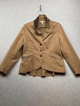 Coldwater Creek Blazer Field Coat Women Petite 12 Stretchy Canvas Career - $38.87