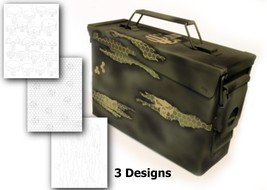 3PK Camouflage Easy Peel Spray Paint Duracoat Camo Gun Stencil Torn Punisher Set - £11.98 GBP