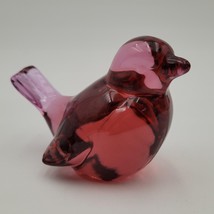 Vintage Fenton Lilac Cranberry Red Glass Cardinal Bird(s) Paperweight Un... - £22.53 GBP