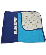 Gymboree Little Surfer Dog Baby Blanket One Size Cotton Blue Nautical 2001 - $65.10 CAD