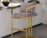 Layla Bar Stool Chair Velvet Upholstered Slope Arm Design Architectural ... - $492.99