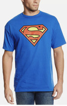 DC Comics Superman Classic Logo Blue T-Shirt Tee Shirt Size M Medium - $10.99