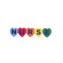 Medical Nurse With Colorful Hearts Embroidered Iron On Patch - £8.80 GBP