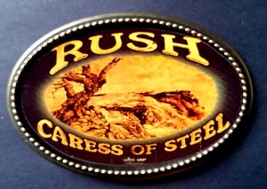 RUSH &quot;Caress of Steel&quot; Rock Group Epoxy PHOTO MUSIC BELT BUCKLE   - NEW! - $17.77
