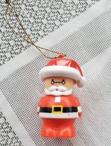 VTG 1993 SHELCORE Plastic SANTA CLAUS Christmas Toy Ornament 2.75&quot; Chunk... - £4.65 GBP