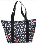 Disney Tote Mickey &amp; Minnie Mouse Icon Polka Dot Print Travel Bag Black - $40.96 CAD