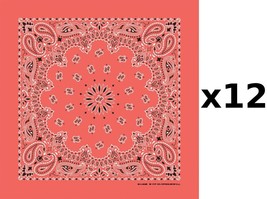 100% Cotton Made in USA Bandanna (Honeysuckle) DOZEN Paisley 22&quot;x22&quot; Hav... - $37.59