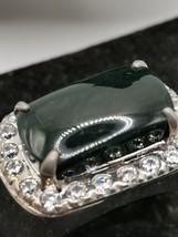 Icy Ice Black 100% Natural Burma Jadeite Jade Saddle Ring # Type A Jadeite # - £886.78 GBP