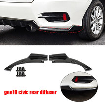 2PC Carbon Fiber Look Rear Diffuser Bumper Lip Spoiler For 16-20 Honda Civic 4DR - £22.18 GBP