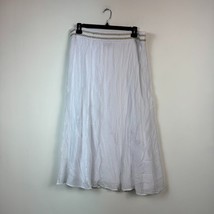 JM Collection Womens XXL White Elastic Waistband Gold Detail Maxi Skirt ... - $29.39