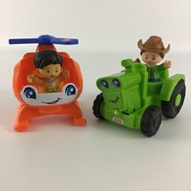 Fisher Price Little People Playset Figures Helicopter Farm Tractor Vehic... - $32.62
