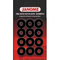 Janome Pre-wound Plastic Bobbins - Black - $25.99