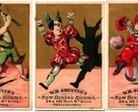 Lot of 3 Advertising Trade Cards Philadelphia Jesters Shusters Dining Ro... - $29.65