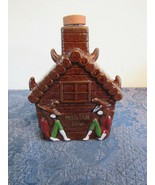Log Cabin Liquor Decanter Mountain Dew Wood Cork Redware Glazed Hillbilly  - $66.57 CAD