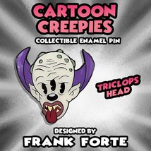 Cartoon Creepies Triclops Head 1.5&quot; Hard Enamel pin Cuphead Betty Boop Style - £6.09 GBP