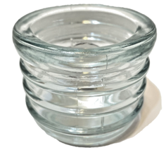 Vintage Heavy Clear Glass Swirl Votive Candle Holder or Planter 2.75&quot; - £9.32 GBP
