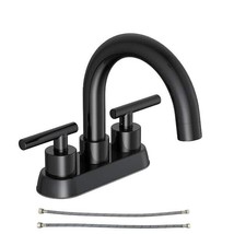 Cartway 4 in. Centerset 2-Handle High-Arc Bathroom Faucet in Matte Black - £24.34 GBP