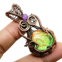 Australian Triplet Opal Wire Wrapped Handcrafted Copper Pendant 2.10&quot; SA 1207 - £3.98 GBP