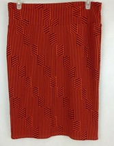 LuLaRoe Cassie Pencil Skirt Brown &amp; Orange With Squares Stripes Design S... - €9,32 EUR