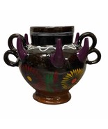 6” Ponchero - floral Clay Decor - Unique Gift - Mexican pottery - £26.82 GBP