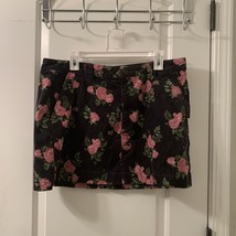 Wild Fable Women&#39;s Floral Print Corduroy Mini Skirt Button Zip Size 16 - £27.35 GBP