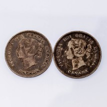 Plein De Deux Canada 5C Argent Pièces, Y Compris 1891 IN VF, 1897 IN XF État - £49.84 GBP
