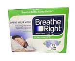 Breathe Right Extra Strength Nasal Strips 72 CLEAR Strips 2026 - £18.95 GBP