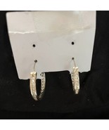 Classic Dressy Sterling w/inlay  Cubic Zirconia 1&quot; Hoop Earrings - €16,23 EUR