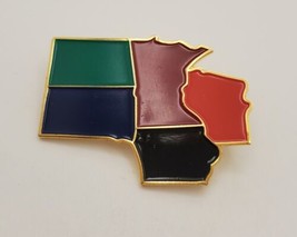 Midwest States Enamel Lapel Vest Pin Wisconsin Minnesota Iowa Dakotas - £13.22 GBP