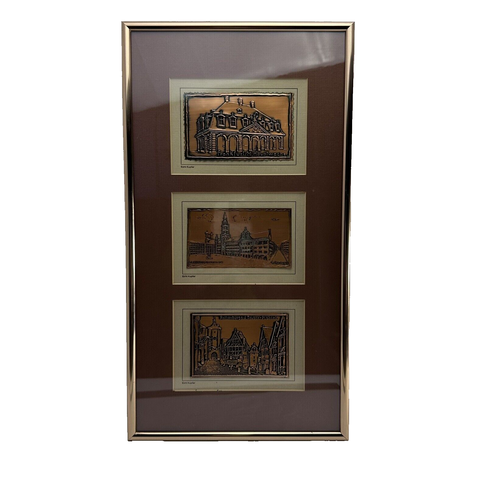 Echt Kupfer VTG W. Germany Copper Travel/Post Card Set of 3 in a Matted ... - £124.30 GBP