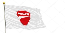 Ducati White Flag 3X5 Ft Polyester Banner USA - £12.76 GBP