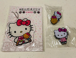 Hello Kitty Cafe Hello Kitty Cookie Acrylic Keychain 3.5” and 2 pins - £36.54 GBP