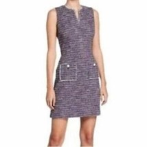 NWT Womens Size 10 Karl Lagerfeld Paris Purple Camilo Tweed Sheath Dress NEW - £31.20 GBP