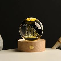 Pirate Ship Night Light, 3D Print Planet Lamp, Crystal Ball, Chirstmas Gift - £25.85 GBP+