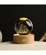 Pirate Ship Night Light, 3D Print Planet Lamp, Crystal Ball, Chirstmas Gift - £16.28 GBP+