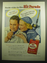 1957 Hit Parade Cigarettes Ad - Smoke white-tip filter Hit Parade - £14.65 GBP