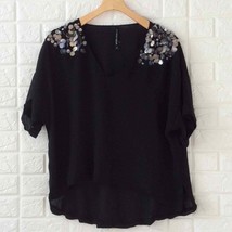 W118 by Walter Baker black blouse with sequins - £33.63 GBP