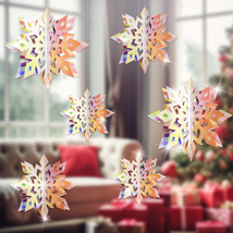 6PCS Christmas Hanging Snowflake Decorations 3D Laser Hanging Ornaments ... - $19.62