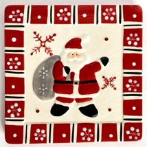 Vintage Santa Tile Trivet Coaster Hand Painted Ceramic 7.5 Inches Square - £11.90 GBP