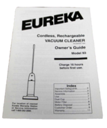 EUREKA MODEL 93 BAGLESS STICK VAC REPLACEMENT WALL 6 VOLT OWNERS MANUAL ... - $2.00