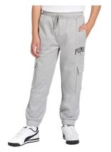 Puma Boys Girls Sweatpants Light Gray Grey Jogger Pockets Tech Fleece Ac... - $37.99