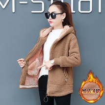 Winter   Teddy Coat Women Fashion hooded Add velvet to thicken zipper ja... - $150.34